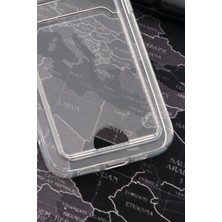 NOVKA Phone Accessories  iPhone 14 Pro Max Uyumlu Kredi Kartlıklı Şeffaf Kılıf Kamera Korumalı