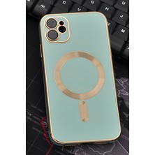 NOVKA Phone Accessories  iPhone 11 Uyumlu Magsafe Özellikli Mint Yeşili Renkli Lens Korumalı Kılıf