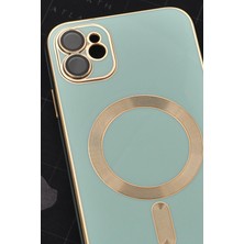 NOVKA Phone Accessories  iPhone 11 Uyumlu Magsafe Özellikli Mint Yeşili Renkli Lens Korumalı Kılıf