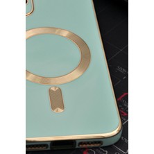 NOVKA Phone Accessories  iPhone 11 Uyumlu Magsafe Özellikli Mint Yeşili Renkli Lens Korumalı Kılıf