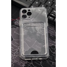 NOVKA Phone Accessories  iPhone 11 Pro Max Uyumlu Kredi Kartlıklı Şeffaf Kılıf Kamera Korumalı