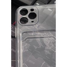 NOVKA Phone Accessories  iPhone 11 Pro Max Uyumlu Kredi Kartlıklı Şeffaf Kılıf Kamera Korumalı