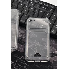 NOVKA Phone Accessories  iPhone 7 / 8 Uyumlu Kredi Kartlıklı Şeffaf Kılıf Kamera Korumalı