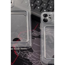 NOVKA Phone Accessories  iPhone 11 Uyumlu Kredi Kartlıklı Şeffaf Kılıf Kamera Korumalı