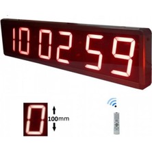 Sanec Saniyeli Dijital Duvar Saati (Kasa Ölçüsü: 15X63 cm - Kırmızı)