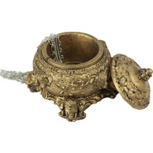 Evene Dekoratif Kase Takı Kutusu Yüzük Kolye Kutusu Mum Tabağı Takı Organizer Kapaklı Model