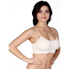 Rocco Shop Roccoshop Ince Askılı Sporcu Kadın Büstiyer Korse Beyaz