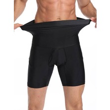 Rocco Shop Dikişsiz Yüksek Bel Göbek Toparlayıcı Sıkılaştırıcı Göbek Düzleştirici Erkek Boxer Korse Siyah