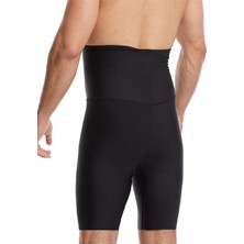 Rocco Shop Dikişsiz Yüksek Bel Göbek Toparlayıcı Sıkılaştırıcı Göbek Düzleştirici Erkek Boxer Korse Siyah