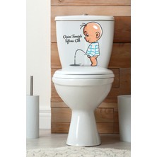 Echo Home Çişini Temizle Sifonu Çek Temalı Klozet Sticker