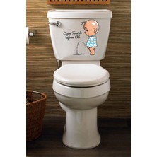 Echo Home Çişini Temizle Sifonu Çek Temalı Klozet Sticker