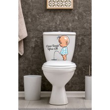 Echo Home Çişini Temizle Sifonu Çek Temalı Klozet Sticker