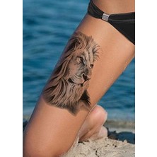 Şapkadan Geçici Aslan Dövme Tattoo