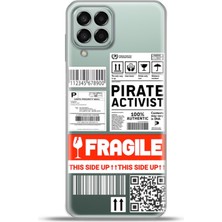 Cupcase  Samsung Galaxy M33 Kılıf Esnek Silikon Kamera Koruma 4K Desenli Özel Tasarım - Fragile