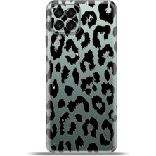 Cupcase  Samsung Galaxy M33 Kılıf Esnek Silikon Kamera Koruma 4K Desenli Özel Tasarım - Siyah Leopar