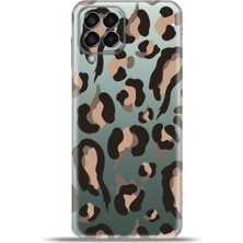 Cupcase  Samsung Galaxy M33 Kılıf Esnek Silikon Kamera Koruma 4K Desenli Özel Tasarım - Kahverengi Leopar