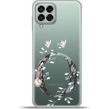 Cupcase  Samsung Galaxy M33 Kılıf Esnek Silikon Kamera Koruma Kişiye Özel Harfler Flora - Ö Harfi
