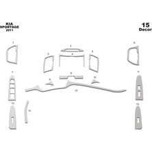 Marscockpitdesign Kia Sportage Ön Torpido Kaplama Alüminyum 15 Parça 2011-2016
