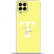 Cupcase  Samsung Galaxy M33 Kılıf Silikon Esnek Kamera Koruma Kişiye Özel Isim Harf Zao Sarı - T