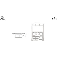 Marscockpitdesign Kia Rio Ön Torpido Kaplama Alüminyum 6 Parça 2002-2005