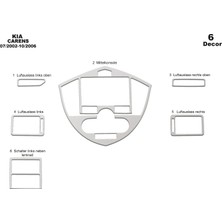 Marscockpitdesign Kia Carens Ön Torpido Kaplama Alüminyum 6 Parça 2002-2006