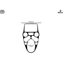 Marscockpitdesign Fiat Panda Ön Torpido Kaplama Parlak Siyah 2 Parça 2003-2009