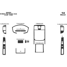 Marscockpitdesign Isuzu D Max Tek Kabin 2x2 Ön Torpido Kaplama Karbon 14 Parça 2005-2006