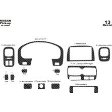 Marscockpitdesign Nissan Pick-Up Skystar Ön Torpido Kaplama Karbon 13 P. 1999-2006
