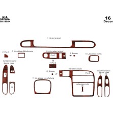 Marscockpitdesign Kia Sephia Ön Torpido Kaplama Maun 16 Parça 1995-2006
