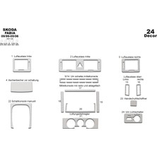 Marscockpitdesign Skoda Fabia Ön Torpido Kaplama Alüminyum 24 Parça 1999-2006