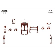 Marscockpitdesign Nissan Qashqai Ön Torpido Kaplama Maun 17 Parça 2013-›