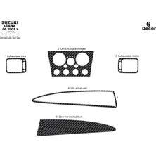 Marscockpitdesign Suzuki Liana Ön Torpido Kaplama Karbon 6 Parça 2001-2003