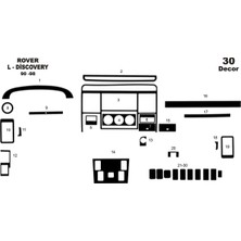Marscockpitdesign Land Rover Discovery Ön Torpido Kaplama Parlak Siyah 30 Parça 1990-1998