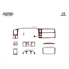 Marscockpitdesign Mitsubishi Pajero Sport Ön Torpido Kaplama Maun 12 P. 1998-2002