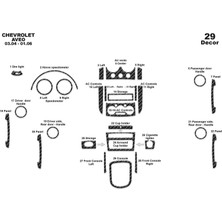 Marscockpitdesign Chevrolet Aveo Ön Torpido Kaplama Karbon 29 Parça 2004-2006