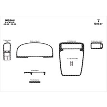 Marscockpitdesign Nissan Pick-Up Ön Torpido Kaplama Karbon 7 Parça 1998-1999