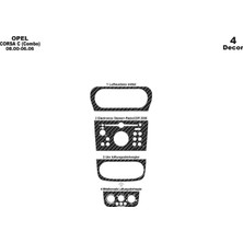 Marscockpitdesign Opel Corsa C Ön Torpido Kaplama Karbon 4 Parça 2000-2006