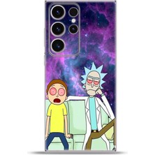 Cupcase Samsung Galaxy S23 Ultra Kılıf Esnek Silikon Kamera Koruma 4K Desenli Özel Tasarım - Rick Morty