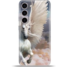 Cupcase Samsung Galaxy S23 Kılıf Esnek Silikon Kamera Koruma 4K Desenli Özel Tasarım - Pegasus