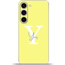 Cupcase Samsung Galaxy S23 Kılıf Silikon Esnek Kamera Koruma Kişiye Özel Isim Harf Zao Sarı - Y