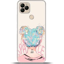 Cupcase General Mobile Gm 22 / Gm 22S Kılıf Esnek Silikon Kamera Koruma 4K Desenli Özel Tasarım - Uzaydan Gelen Kız