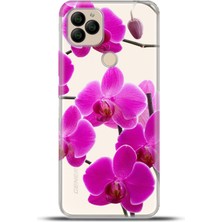 Cupcase General Mobile Gm 22 / Gm 22S Kılıf Esnek Silikon Kamera Koruma 4K Desenli Özel Tasarım - Mor Orkide