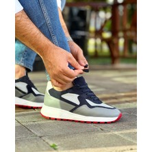 Itallano 0025 Deri Gri Garnili Erkek Sneaker Ayakkabı