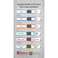 Yönline Okullara Özel 10'lu Paket Değiştirilebilir Okul Sınıf Kapı İsimliği İlkokul