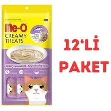 Me-O Creamy Deniz Tarağı ve Ton Balıklı Sıvı Kedi Ödülü 4 x 15 gr 12'li Paket