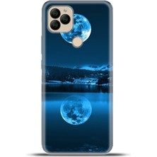 Cupcase General Mobile Gm 22 Plus Kılıf Esnek Silikon Kamera Koruma 4K Desenli Özel Tasarım - Dolunay Deniz