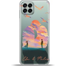 Cupcase Samsung Galaxy M33 Kılıf Silikon Esnek Kamera Koruma Kişiye Özel Isim - Sevgili Çift