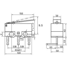 Adam 5 Adet Mini Micro Switch Paletli KW10 Z1P 90 Derece Yan L Pin