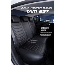 Şahinler Kuruyemiş Renault Megane 3 Uyumlu Lüx Deri Oto Koltuk Kılıfı Ön Arka Takım Sports Model Siyah