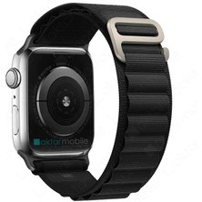 AktarMobile Apple Watch 9 41 mm Uyumlu Alpine Loop Kordon Kumaş Örgü Kayış